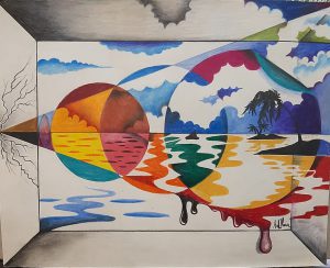 Pinturas de Aníbal Ibarra. Trabajador del subte. Conductor. Línea D.